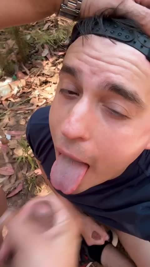A curious man gives me hot cum in the woods
