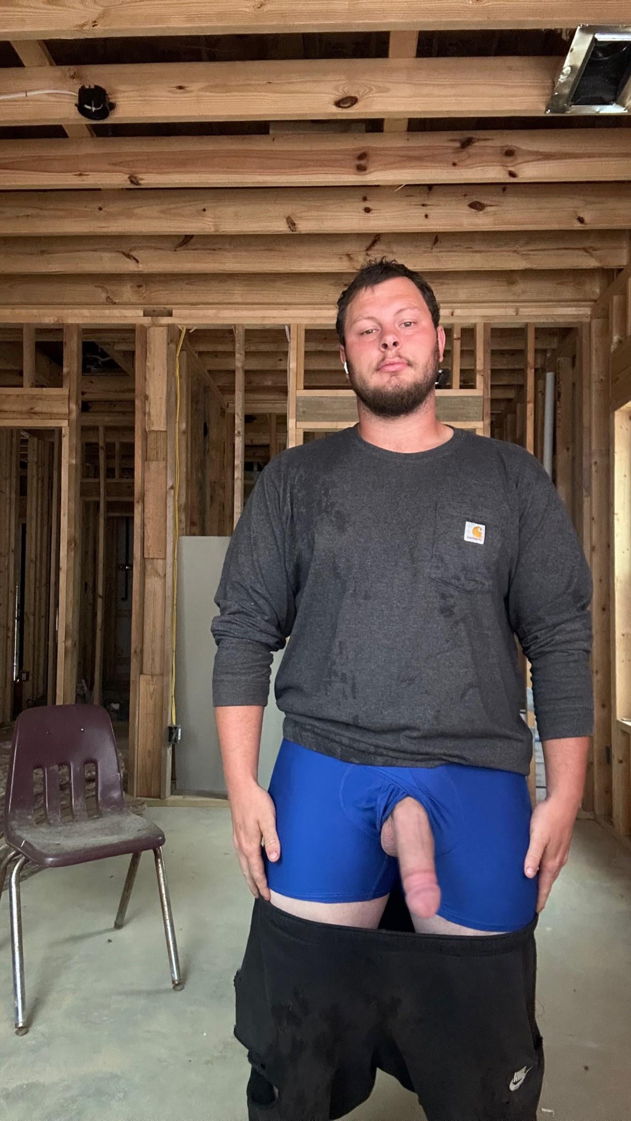 Average construction workers soft cock