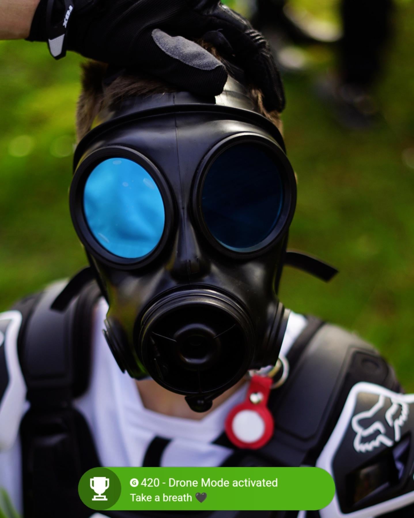 Fist time trying on a Gasmask